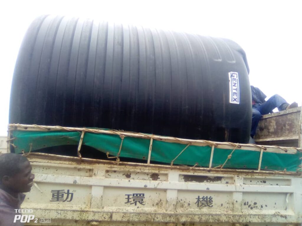 Water Tank Being Delivered